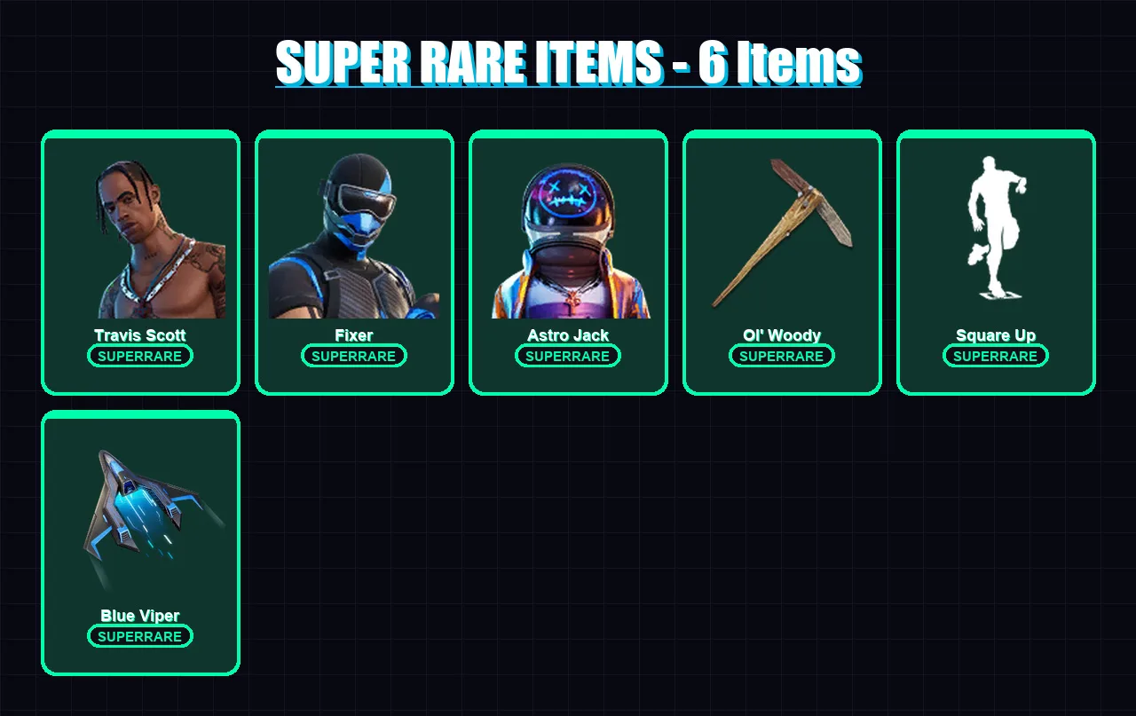 [PC] | Travis Scott | Fixer | Astro Jack | The Ageless | Mizuki | 93 skin | 155 pickaxe | 107 emote | 118 glider | Lv1886