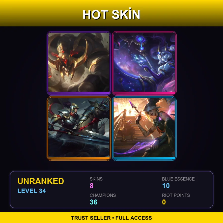 VN | Lv34 | Unranked | 8 Skin | 36 Champ