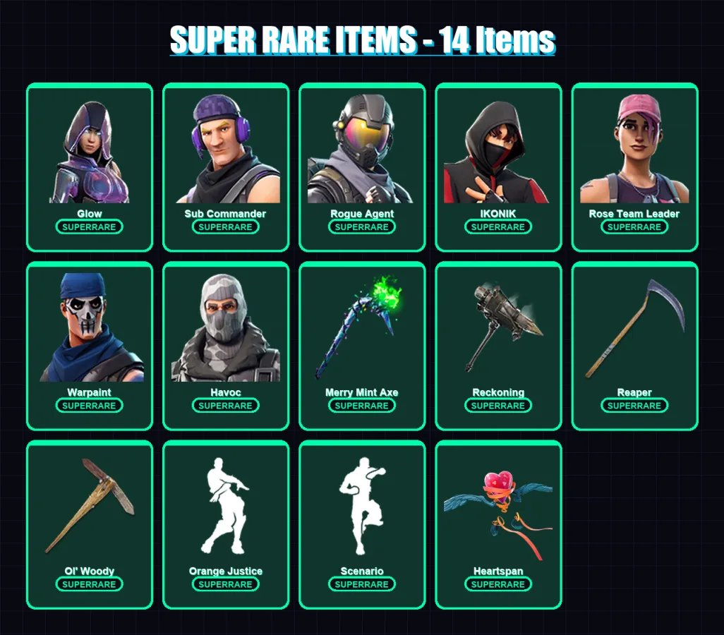[PC/XBOX/PSN] | Glow | Sub Commander | Rogue Agent | IKONIK | Rose Team Leader | 94 skin | 75 pickaxe | 68 emote | 64 glider | Lv754