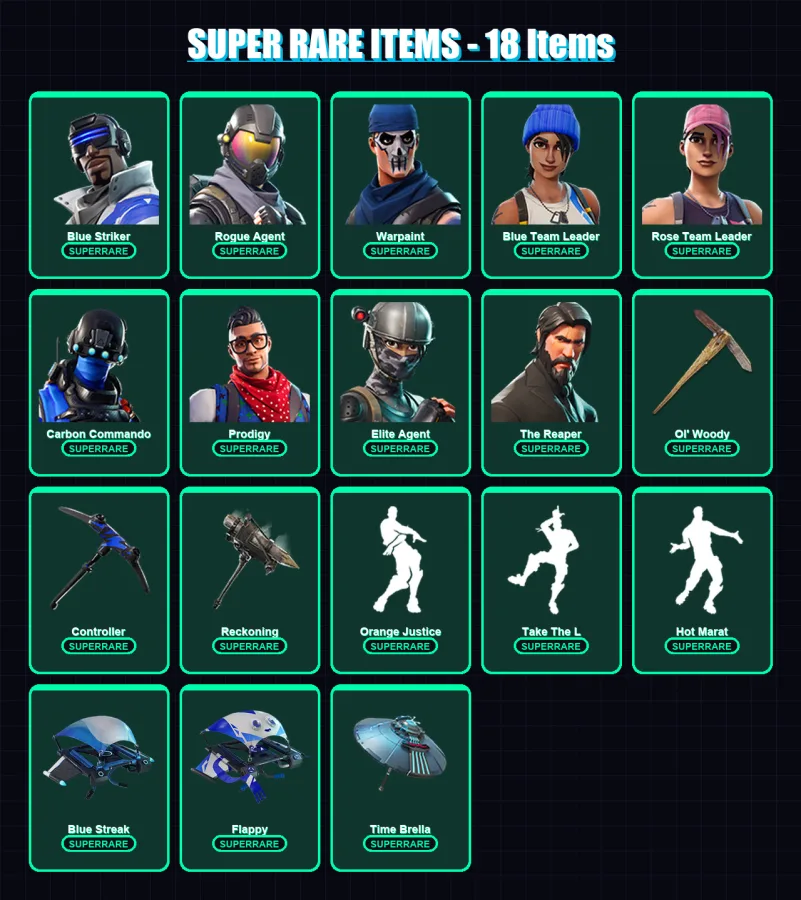 [PS4/PS5/XBOX/PC] | Blue Striker | Rogue Agent | Warpaint | 101 skin | Lv1184