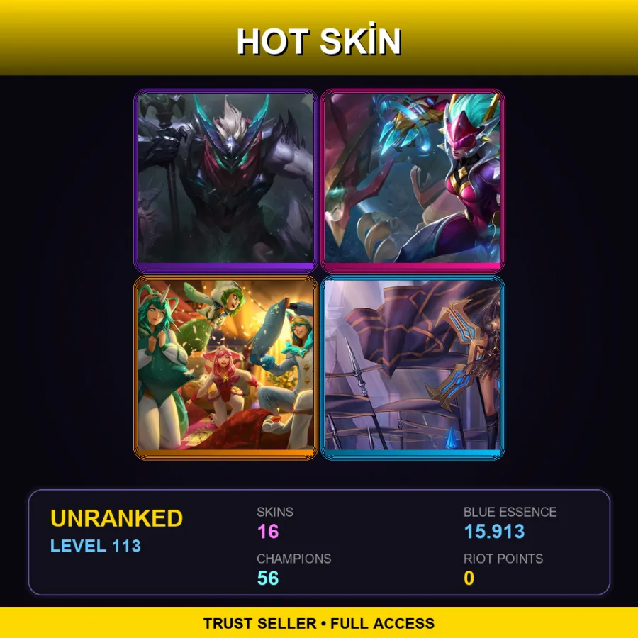LAN | Lv113 | Unranked | 16 Skin | 56 Champ