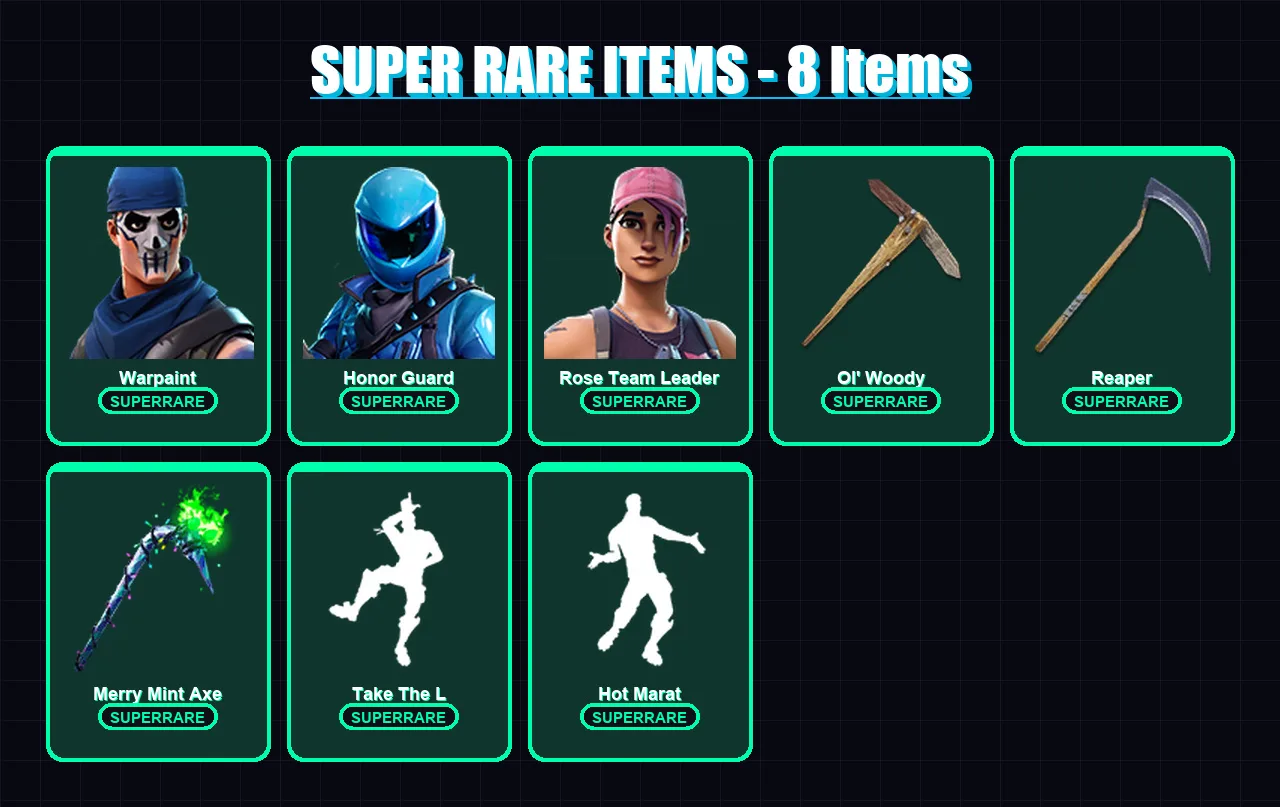 [PC/PSN] | Warpaint | Honor Guard | Rose Team Leader | Ronin | Gear Specialist Maya | 171 skin | 175 pickaxe | 169 emote | 129 glider | Lv1865