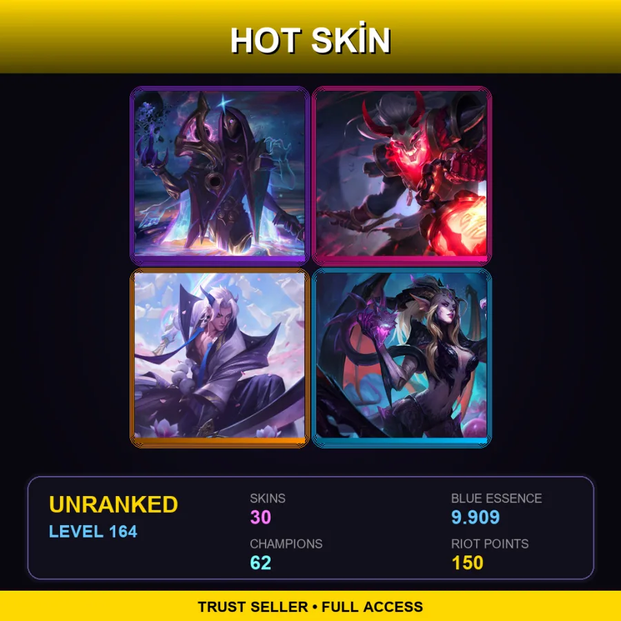 EUNE | Lv164 | Unranked | 30 Skin | 62 Champ — Spirit Blossom Yone
