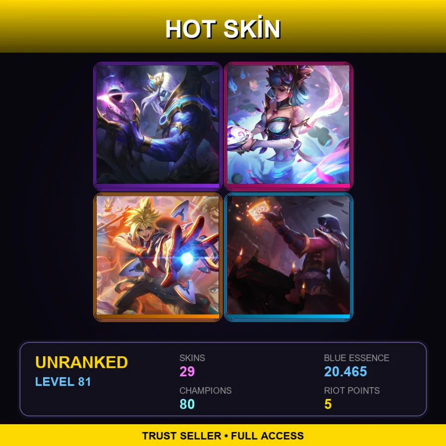 BR | Cosmic Devourer Vladimir | Spirit Blossom Evelynn | Battle Academia Ezreal | Blood Moon Twisted Fate | 29 Skin | 80 Champ | Lv81