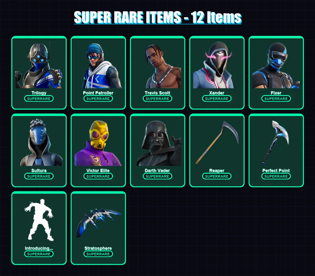[PS4/PS5/XBOX/PC] | Trilogy | Point Patroller | Travis Scott | Xander | Fixer | 142 skin | 153 pickaxe | 85 emote | 98 glider | Lv1746