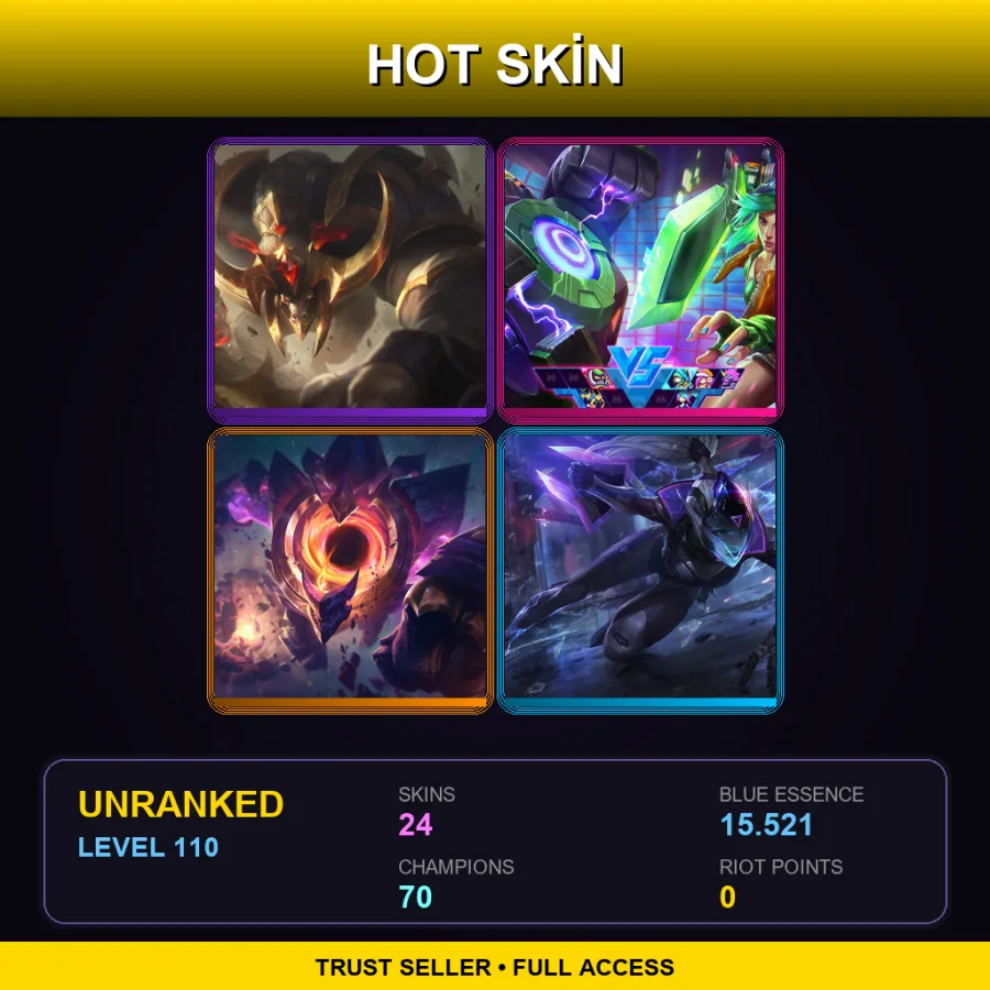 ME | Lv110 | Unranked | 24 Skin | 70 Champ — Nightblade Irelia
