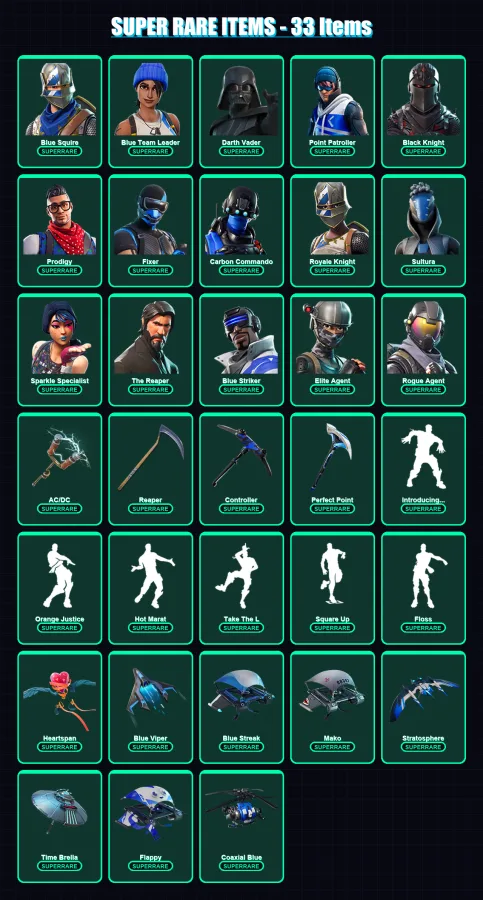 [PS4/PS5/XBOX/PC] | Blue Squire | Blue Team Leader | Darth Vader | 224 skin | Lv3528