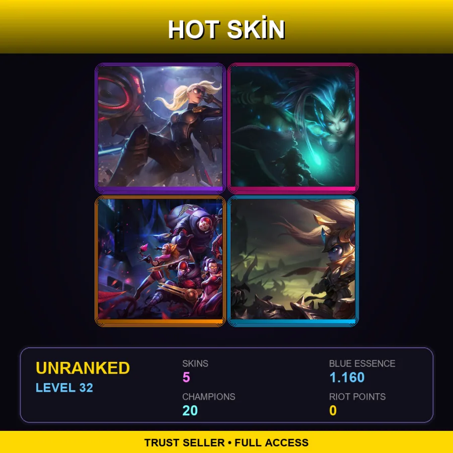 EUNE | Lv32 | Unranked | 5 Skin | 20 Champ