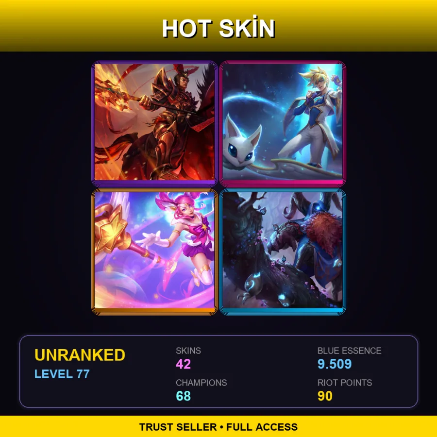 EUNE | Lv77 | Unranked | 42 Skin | 68 Champ