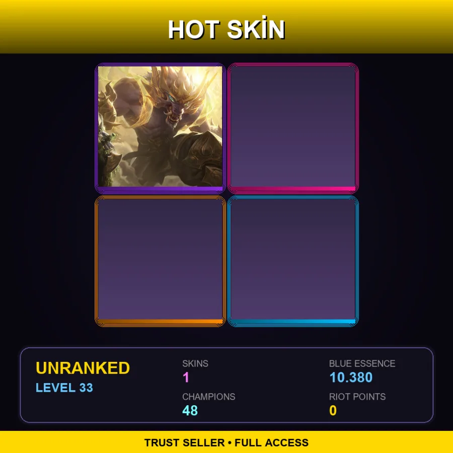 EUW | Lv33 | Unranked | 1 Skin | 48 Champ — LoL account
