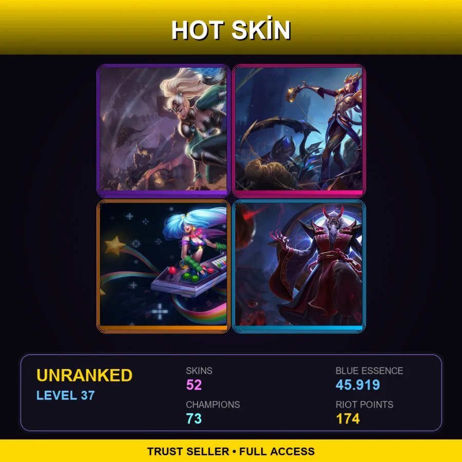 EUW | Lv37 | Unranked | 52 Skin | 73 Champ