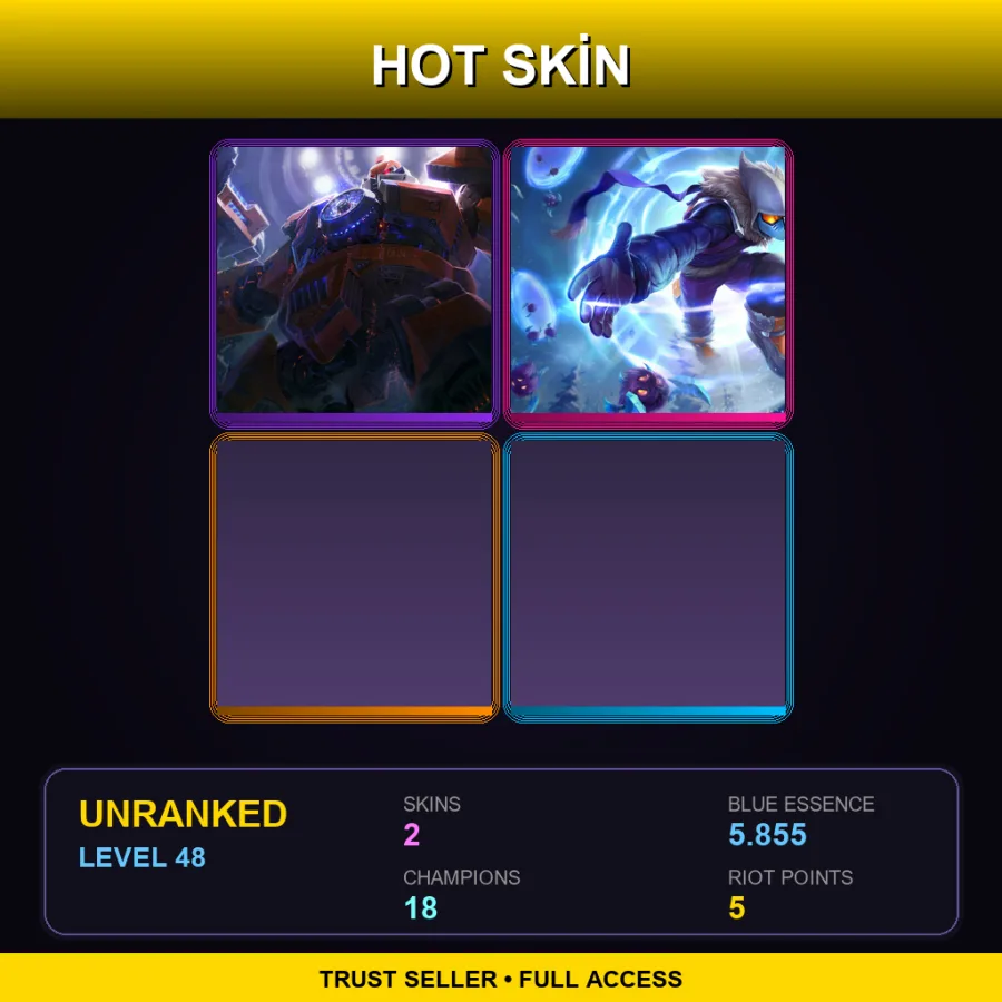 EUW | Lv48 | Unranked | 2 Skin | 18 Champ
