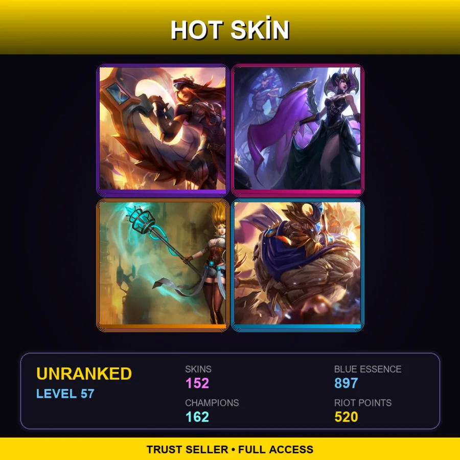 EUW | Lv57 | Unranked | 152 Skin | 162 Champ — Blood Knight Hecarim