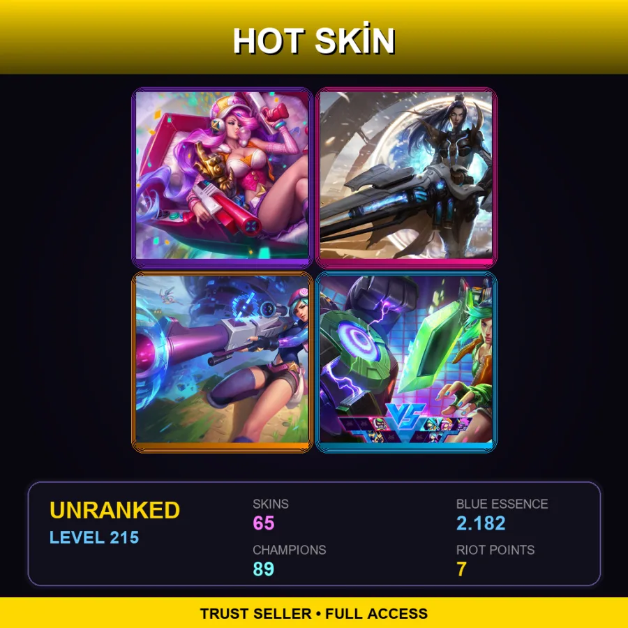 EUNE | Lv215 | Unranked | 65 Skin | 89 Champ