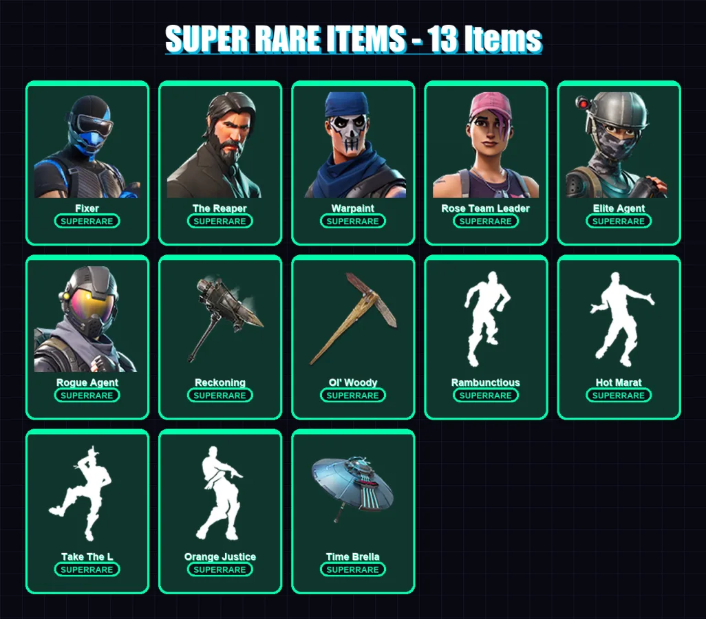 [PS4/PS5/XBOX/PC] | Fixer | The Reaper | Warpaint | Rose Team Leader | Elite Agent | 49 skin | 41 pickaxe | 64 emote | 47 glider | Lv712 — Game account