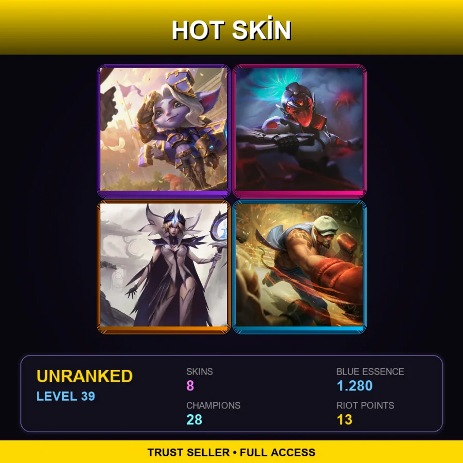 EUW | Lv39 | Unranked | 8 Skin | 28 Champ with Nunu & Willump