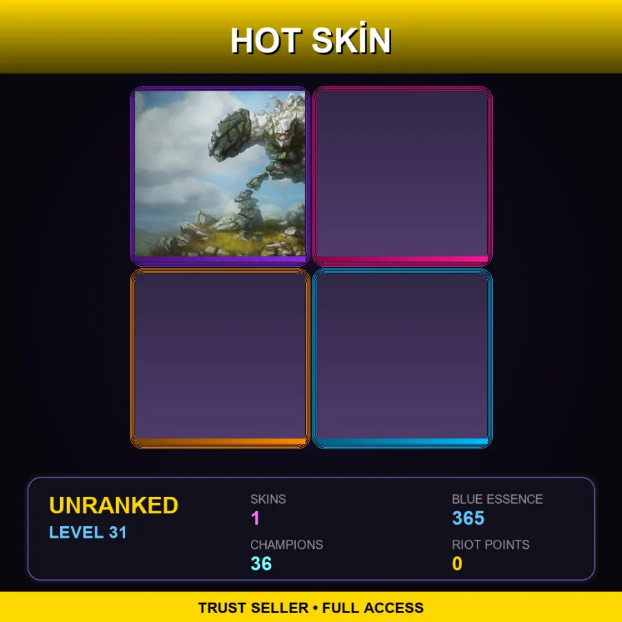 NA | Lv31 | Unranked | 1 Skin | 36 Champ
