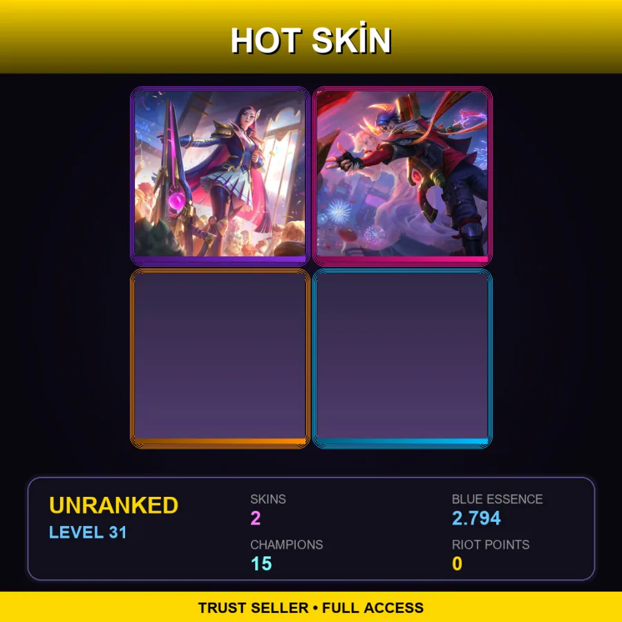 LAN | Lv31 | Unranked | 2 Skin | 15 Champ