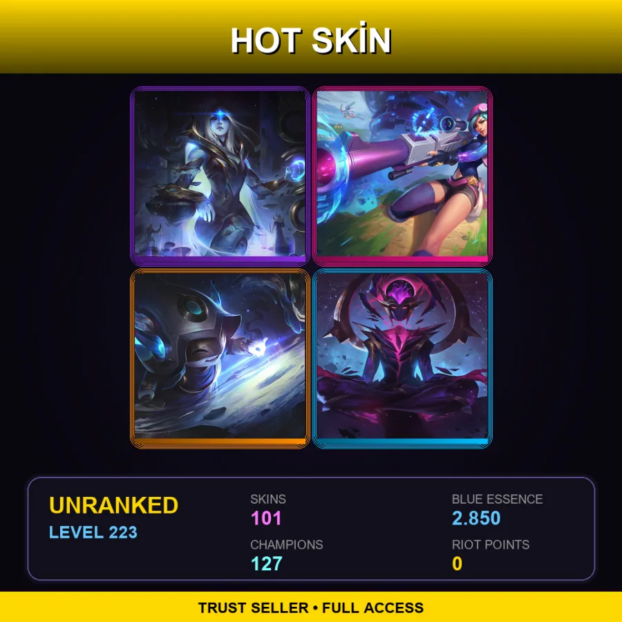 VN | Lv223 | Unranked | 101 Skin | 127 Champ