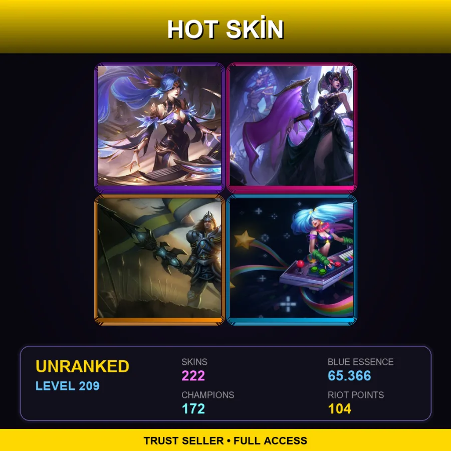 TW | Lv209 | Unranked | 222 Skin | 172 Champ