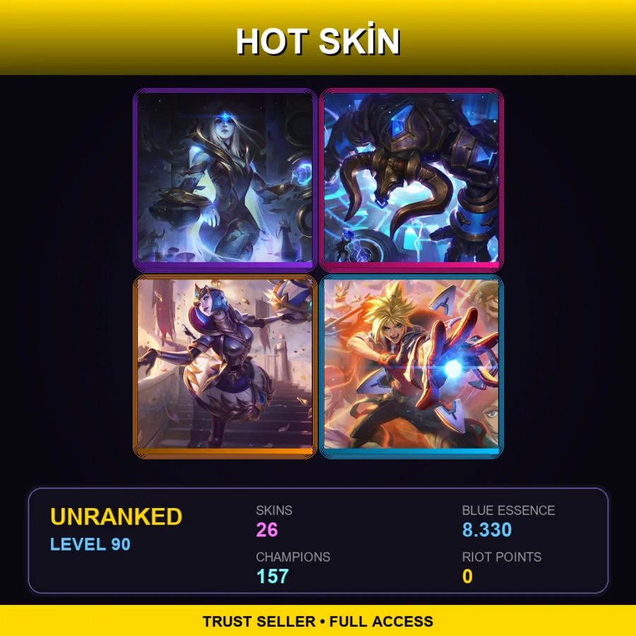 SG | Lv90 | Unranked | 26 Skin | 157 Champ