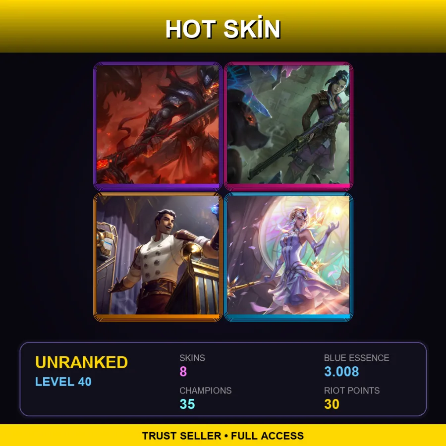 BR | Lv40 | Unranked | 8 Skin | 35 Champ