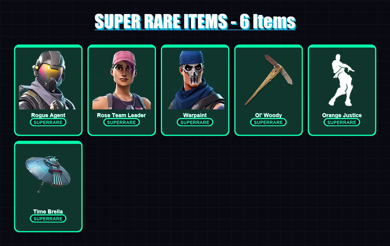 [PS4/PS5/XBOX/PC] | Rogue Agent | Rose Team Leader | Warpaint | Carbide | Drift | 16 skin | 24 pickaxe | 19 emote | 26 glider | Lv389