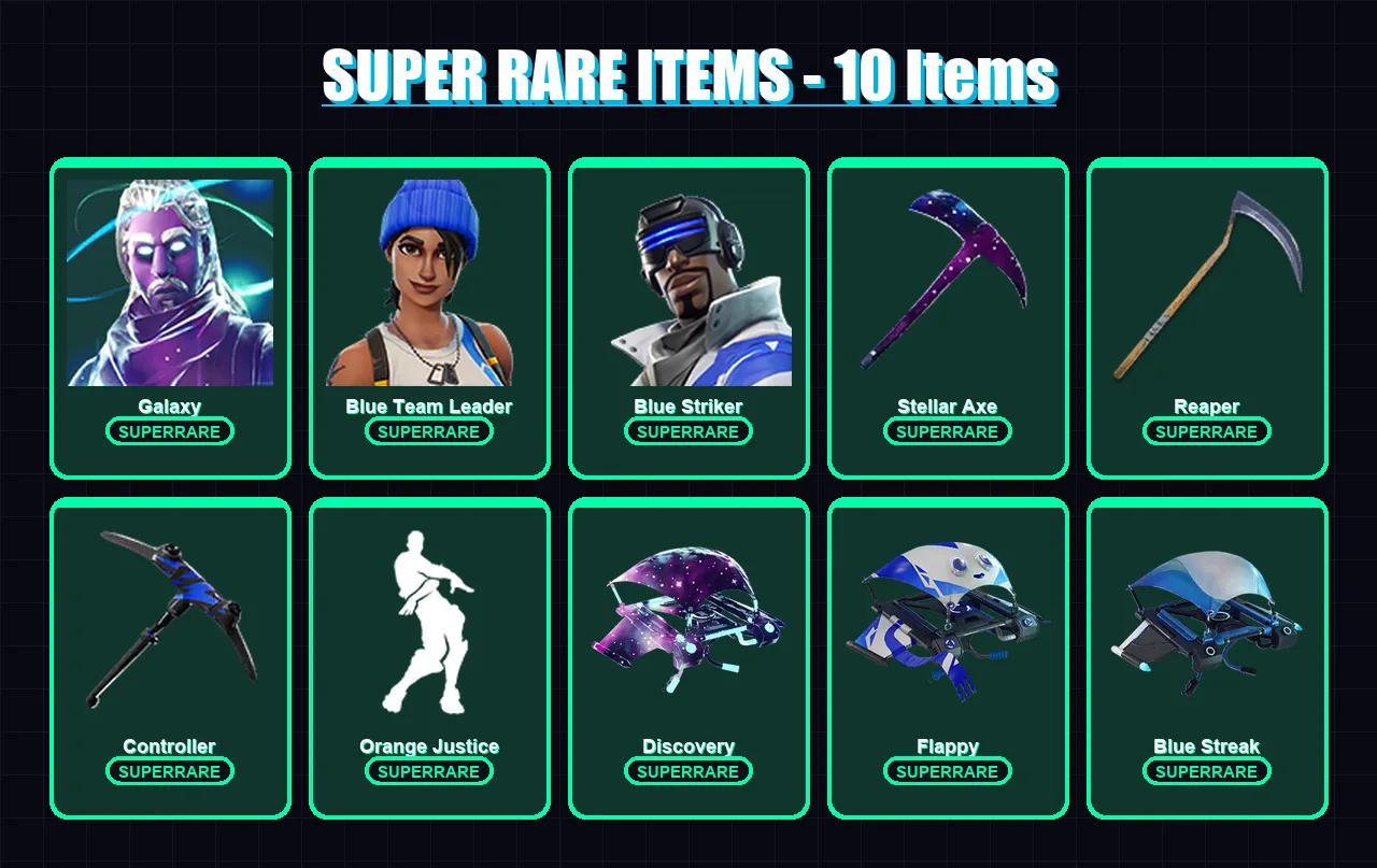 [PC/XBOX/PSN] | Galaxy | Blue Team Leader | Blue Striker | Cuddle Team Leader | Raven | 52 skin | 46 pickaxe | 38 emote | 36 glider | Lv547