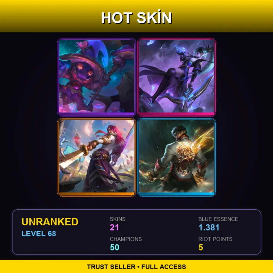 LAS | Lv68 | Unranked | 21 Skin | 50 Champ