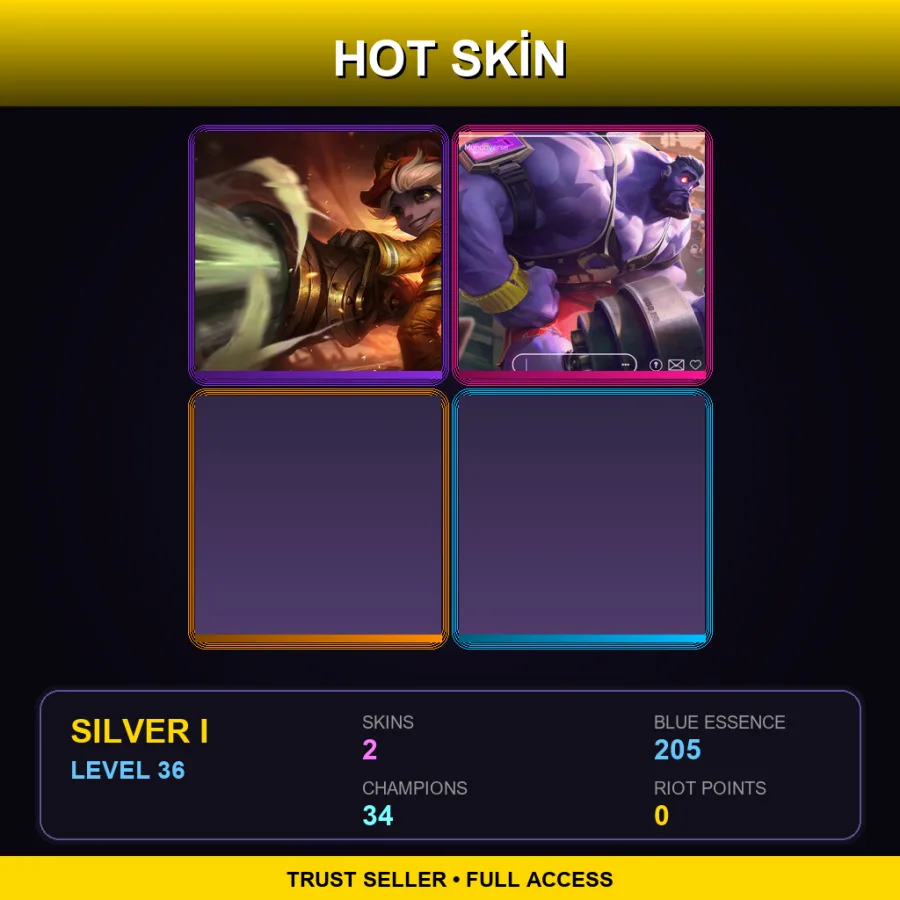 OCE | Lv36 | Silver I | 2 Skin | 34 Champ