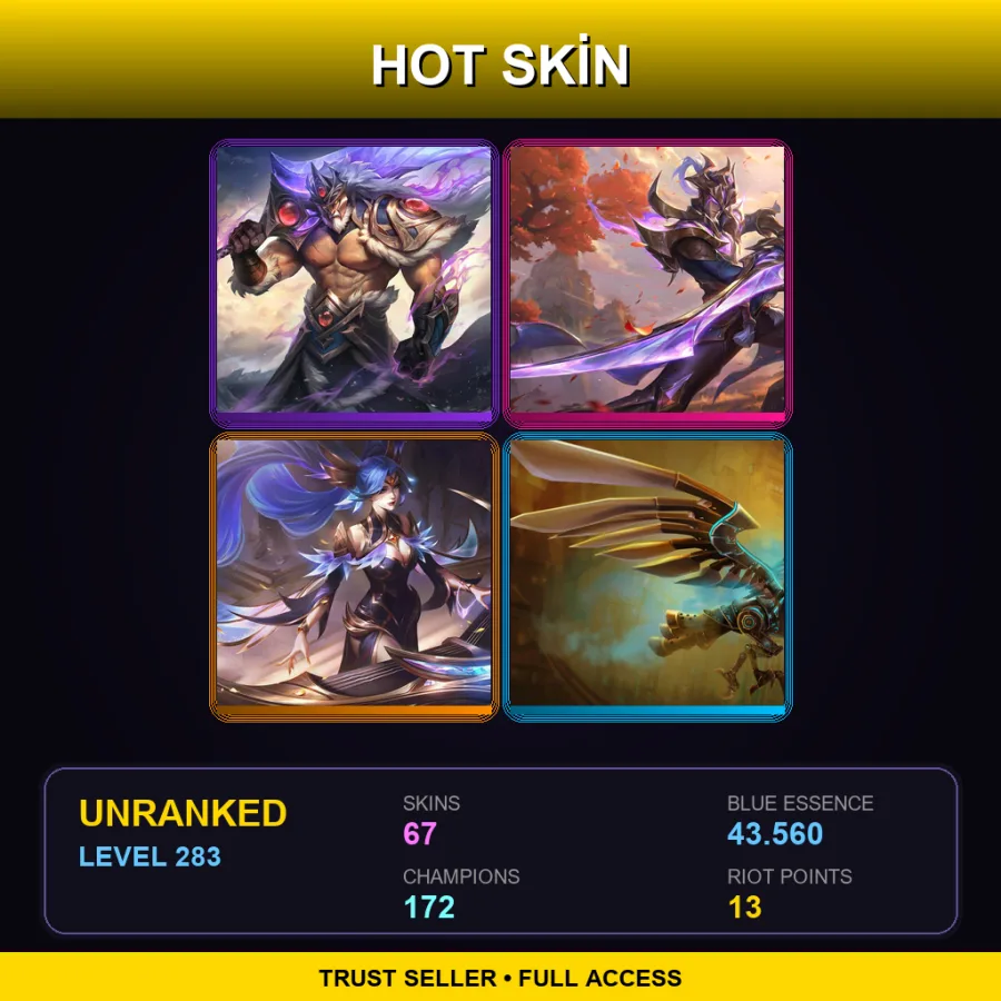 RU | Lv283 | Unranked | 67 Skin | 172 Champ
