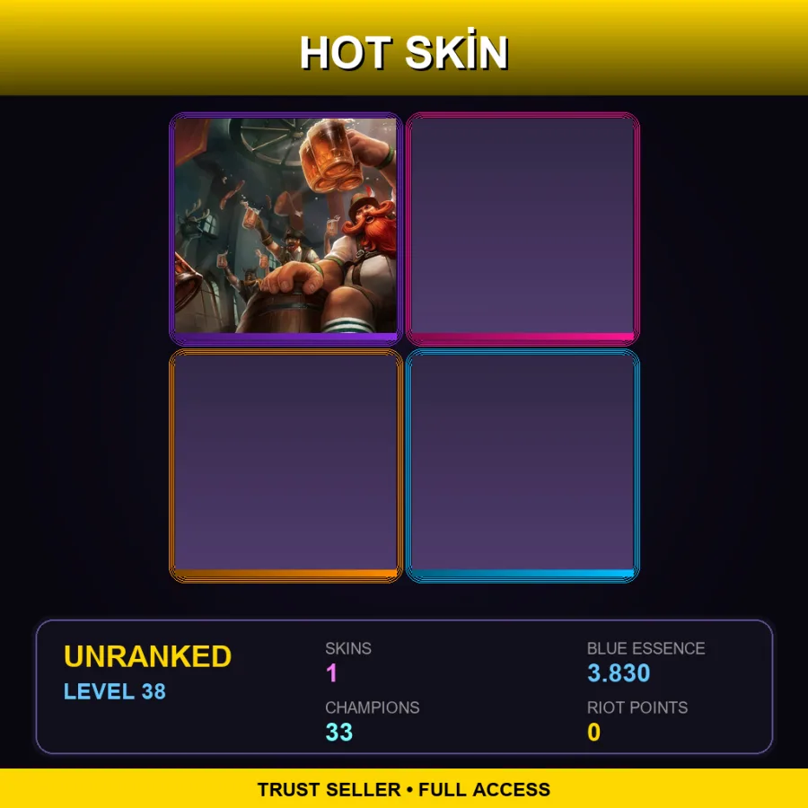 EUW | Lv38 | Unranked | 1 Skin | 33 Champ