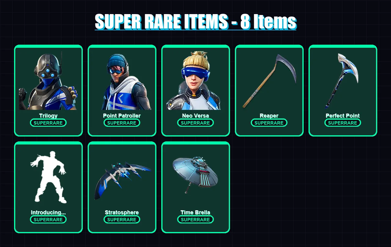 [PC/XBOX] | Trilogy | Point Patroller | Neo Versa | Mizuki | Gear Specialist Maya | 86 skin | 117 pickaxe | 87 emote | 99 glider | Lv1725
