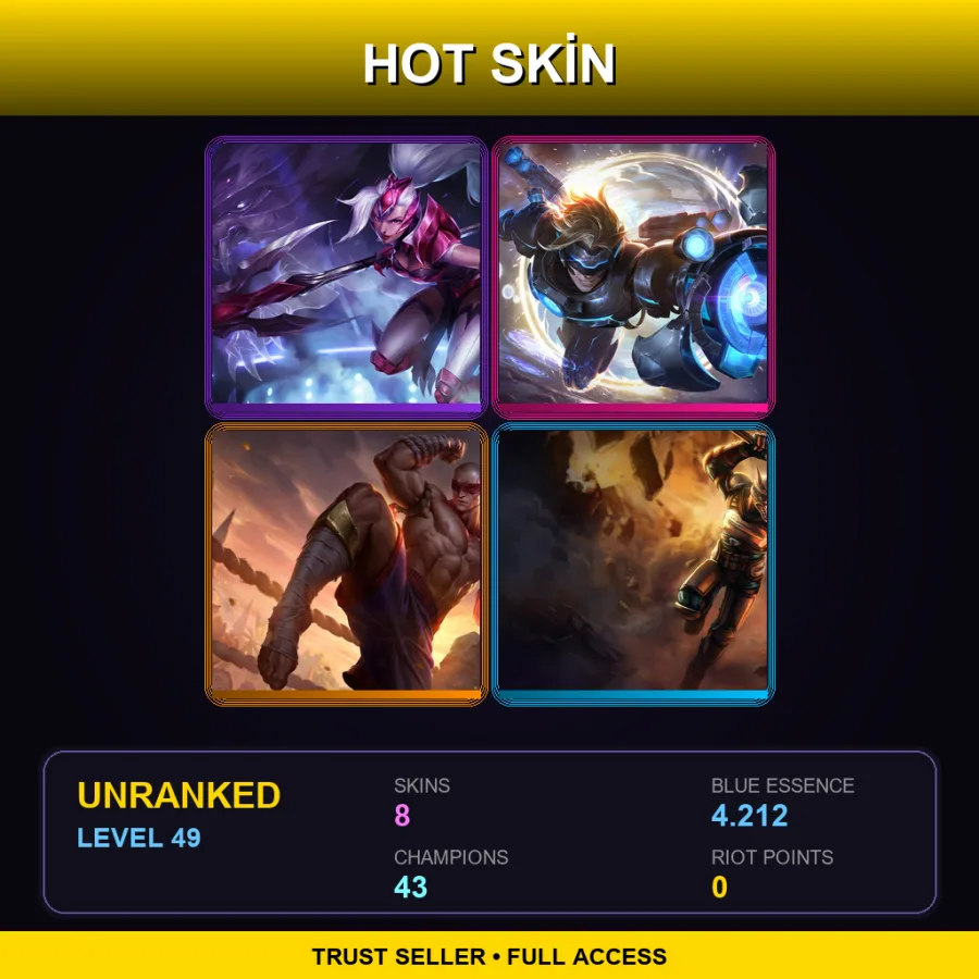 SG | Lv49 | Unranked | 8 Skin | 43 Champ