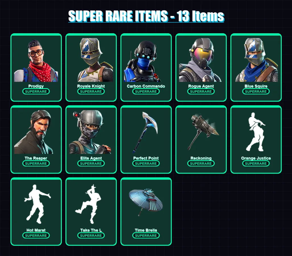 [PS4/PS5/XBOX/PC] | Prodigy | Royale Knight | Carbon Commando | Rogue Agent | Blue Squire | 133 skin | 127 pickaxe | 120 emote | 122 glider | Lv1923 — Fortnite account