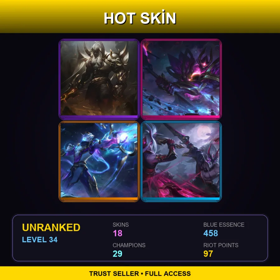 EUW | Lv34 | Unranked | 18 Skin | 29 Champ
