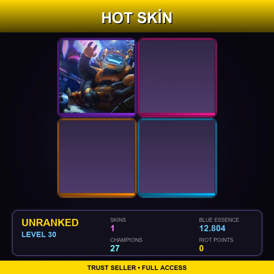 LAN | Lv30 | Unranked | 1 Skin | 27 Champ