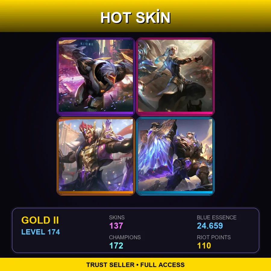 SG | Lv174 | Gold II | 137 Skin | 172 Champ