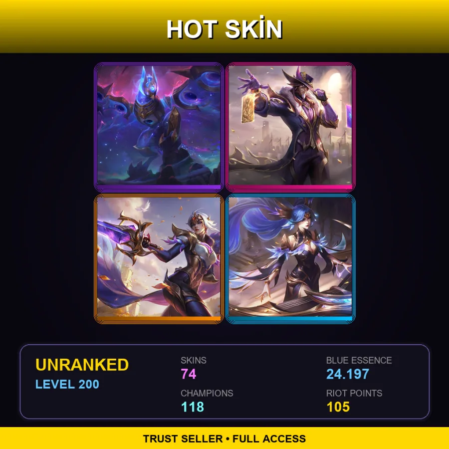 TR | Lv200 | Unranked | 74 Skin | 118 Champ — Mundo Mundo