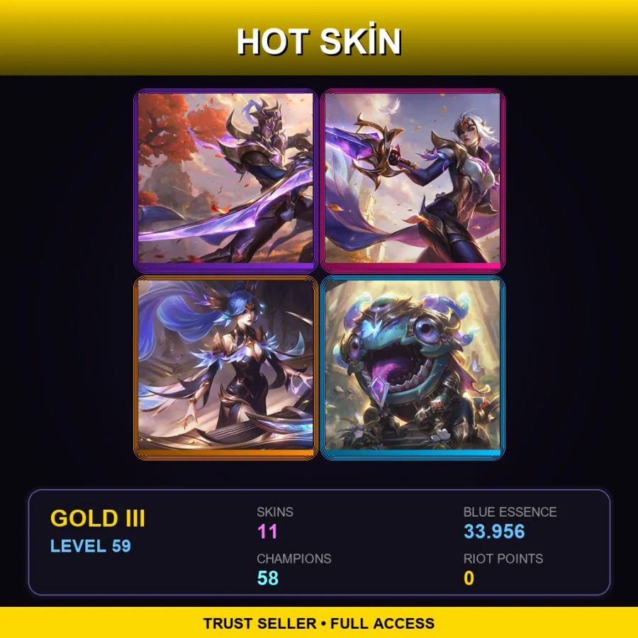 EUNE | Lv59 | Gold III | 11 Skin | 58 Champ