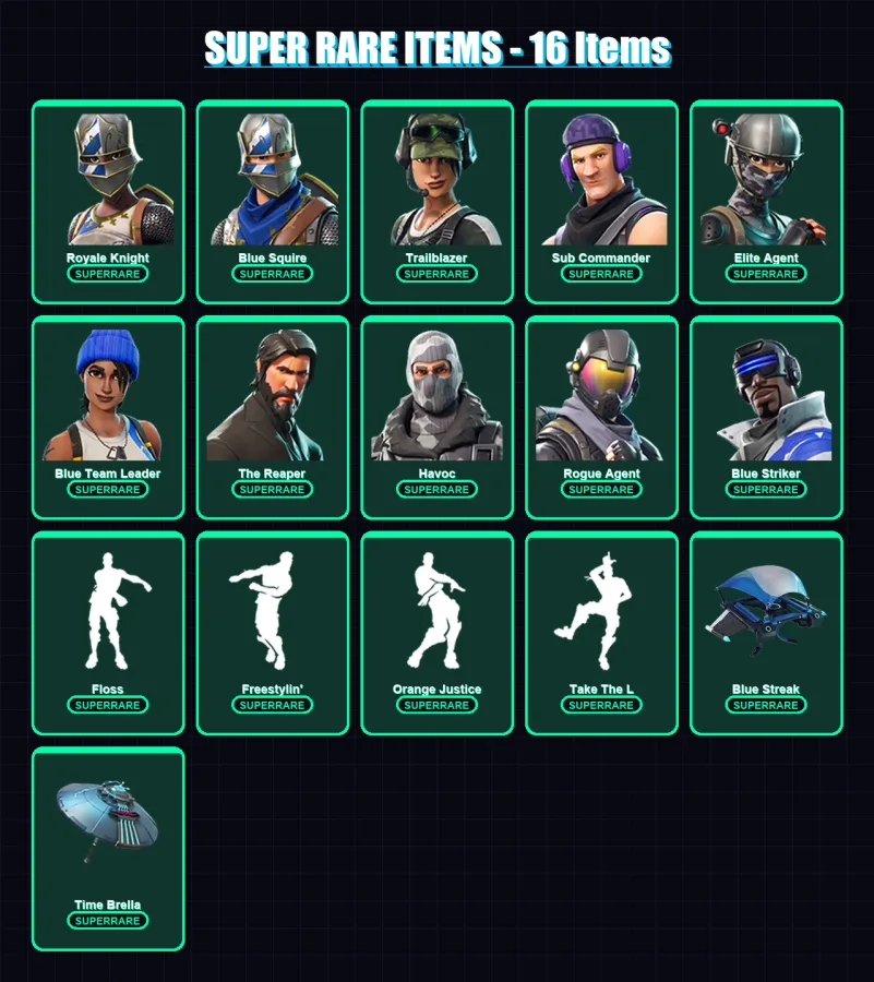 [PS4/PS5/XBOX/PC] | Royale Knight | Blue Squire | Trailblazer | Sub Commander | Elite Agent | 39 skin | 33 pickaxe | 44 emote | 43 glider | Lv586