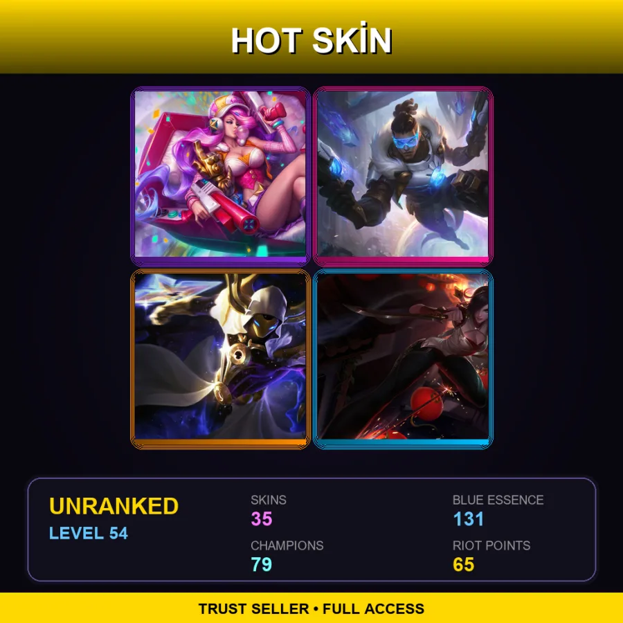 SG | Lv54 | Unranked | 35 Skin | 79 Champ — LoL account