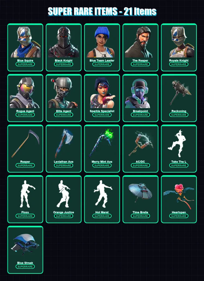 [PC/XBOX] | Blue Squire | Black Knight | Blue Team Leader | The Reaper | Royale Knight | 149 skin | 164 pickaxe | 127 emote | 149 glider | Lv2559 — Game account