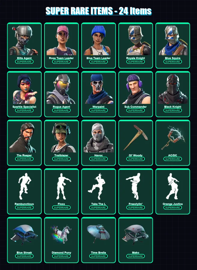 [PC/XBOX/PSN] | Elite Agent | Rose Team Leader | Blue Team Leader | Royale Knight | Blue Squire | 81 skin | 55 pickaxe | 65 emote | 62 glider | Lv75
