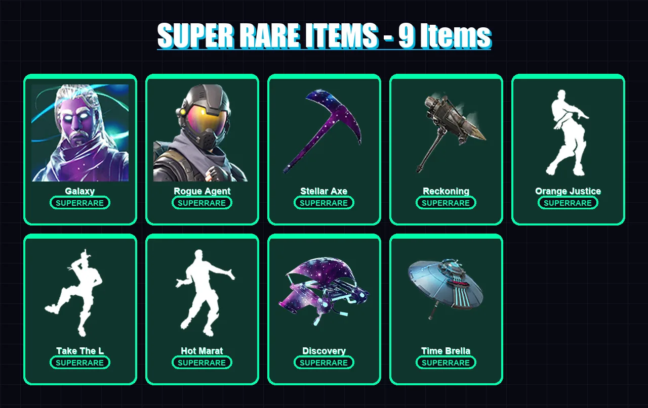 [PS4/PS5/XBOX/PC] | Galaxy | Rogue Agent | Zenith | Midas | Moisty Merman | 80 skin | 63 pickaxe | 75 emote | 74 glider | Lv975 — Fortnite account
