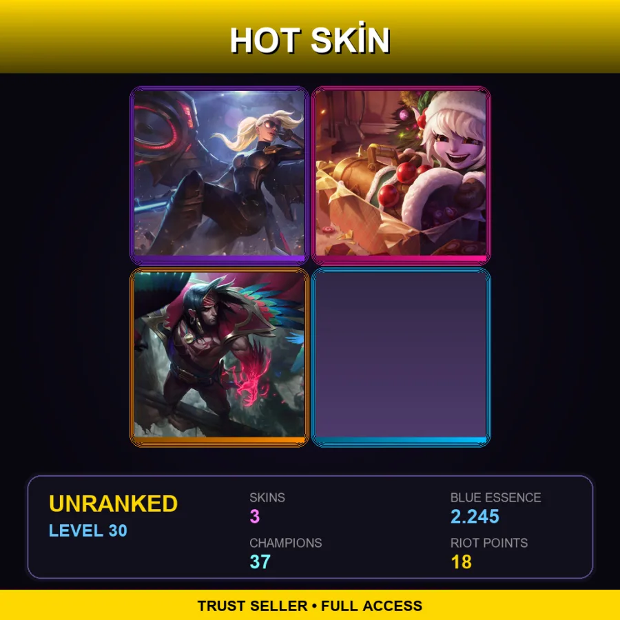 EUNE | Lv30 | Unranked | 3 Skin | 37 Champ