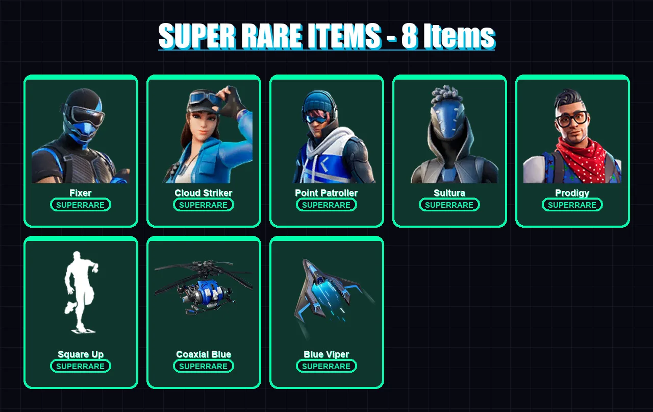 [PC/XBOX] | Fixer | Cloud Striker | Point Patroller | Sultura | Prodigy | 5 skin | 7 pickaxe | 5 emote | 9 glider | Lv83