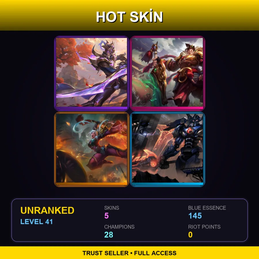 SG | Lv41 | Unranked | 5 Skin | 28 Champ