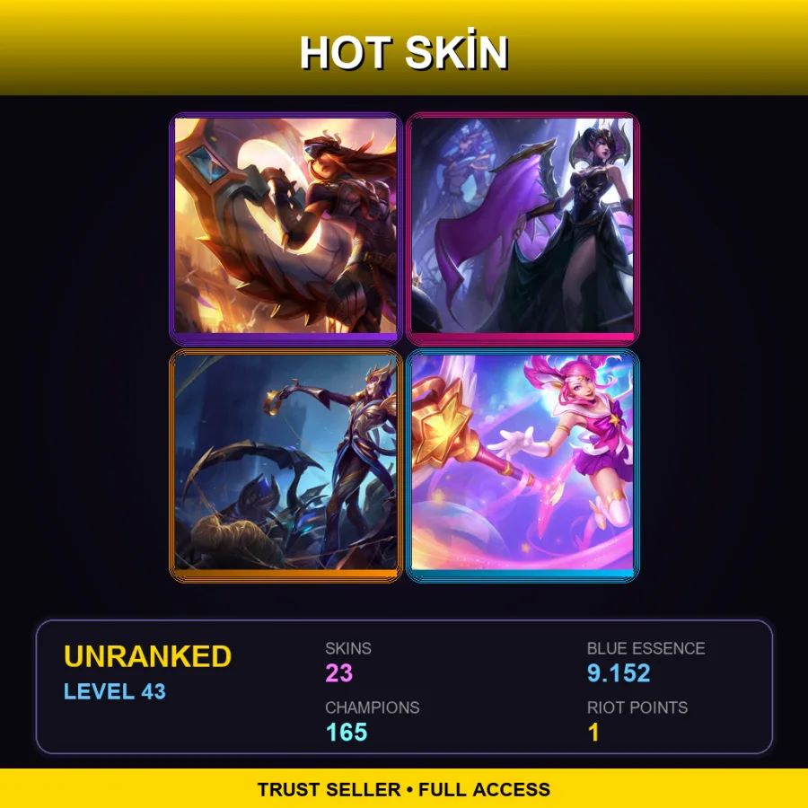 EUW | Lv43 | Unranked | 23 Skin | 165 Champ — LoL account