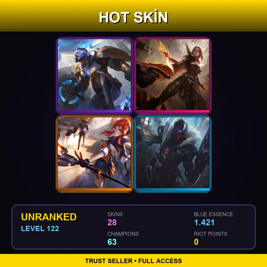 EUNE | Lv122 | Unranked | 28 Skin | 63 Champ — Snow Fawn Poppy